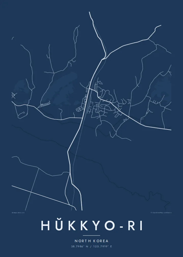Hŭkkyo-ri map poster — Blueprint style
