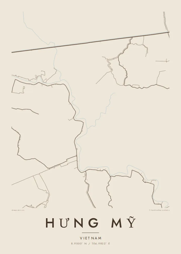 Hưng Mỹ map poster — Sand