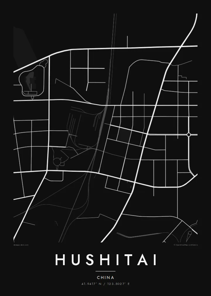 Hushitai map poster — Noir