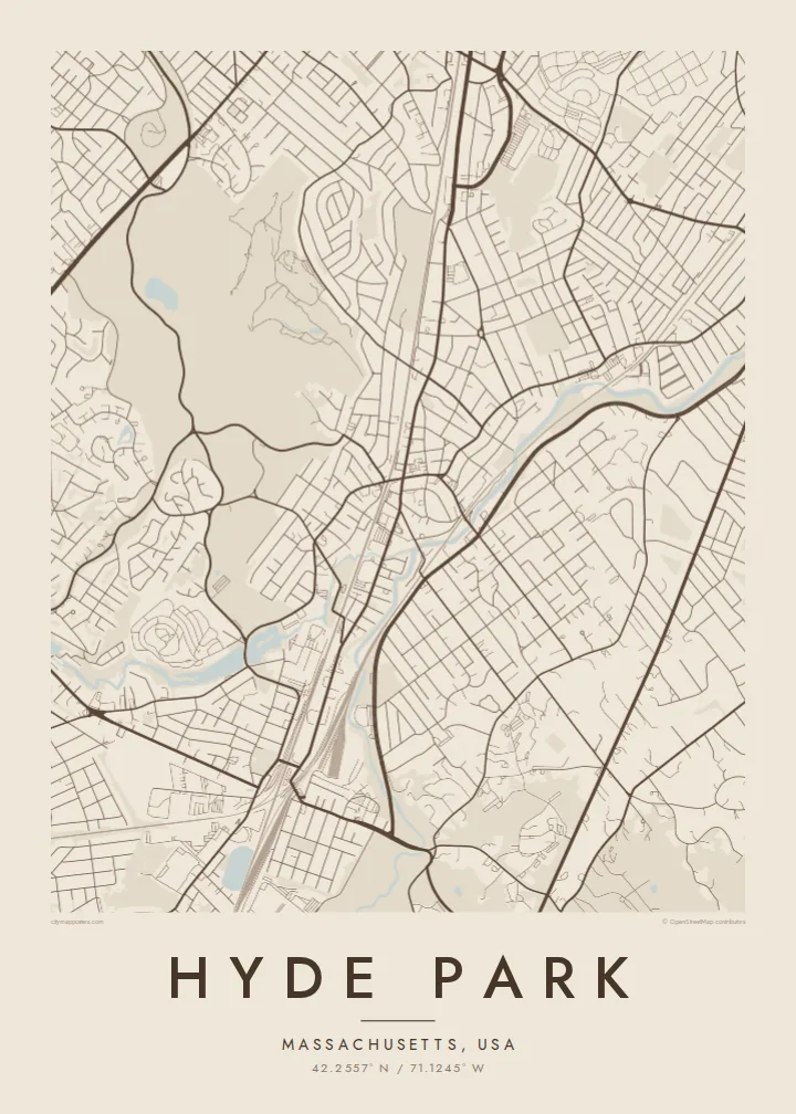 Hyde Park map poster — Sand