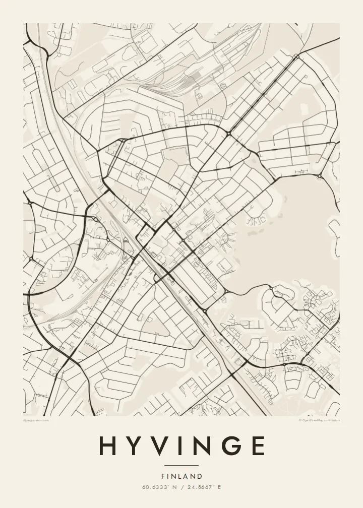 Hyvinge map poster — Paper