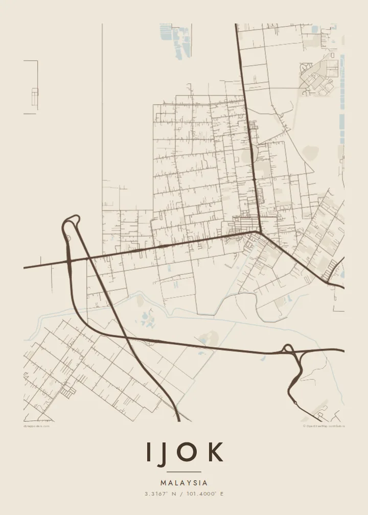 Ijok map poster — Sand