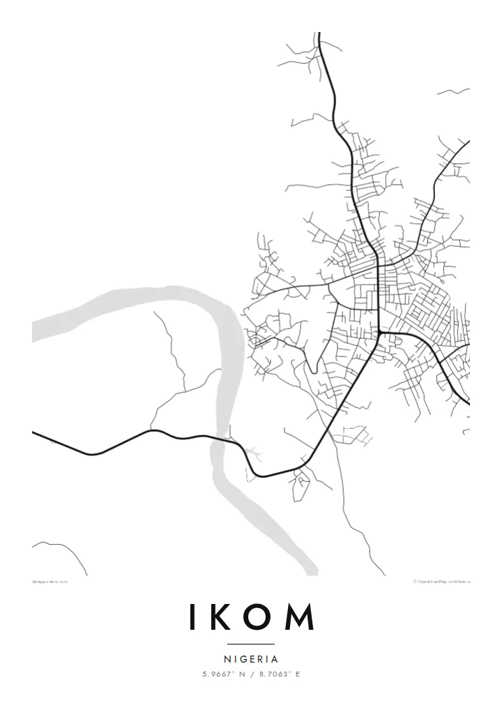 Ikom map poster — Classic