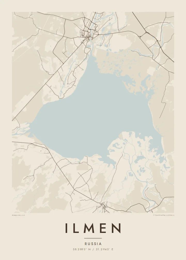 Ilmen map poster — Sand style