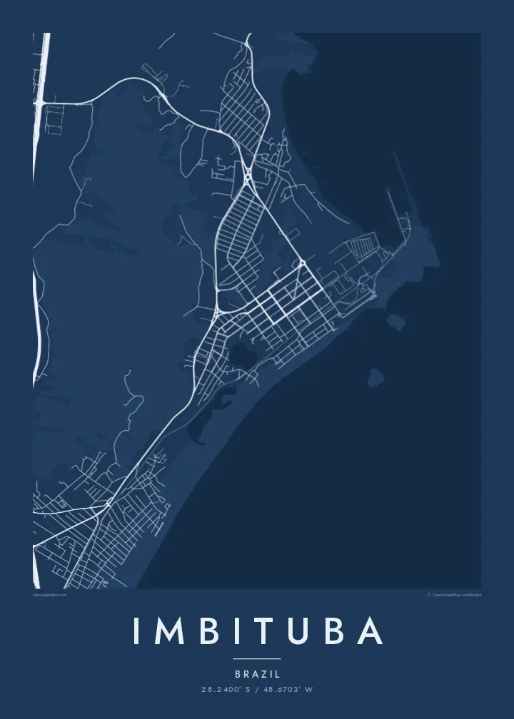 Imbituba map poster — Blueprint style