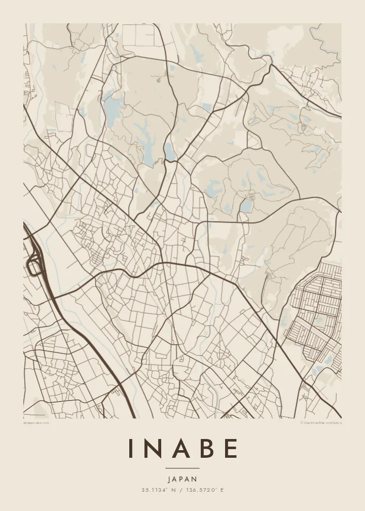 Inabe map poster — Sand style