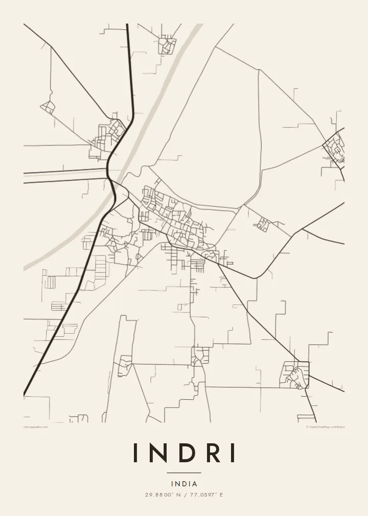 Indri map poster — Paper style