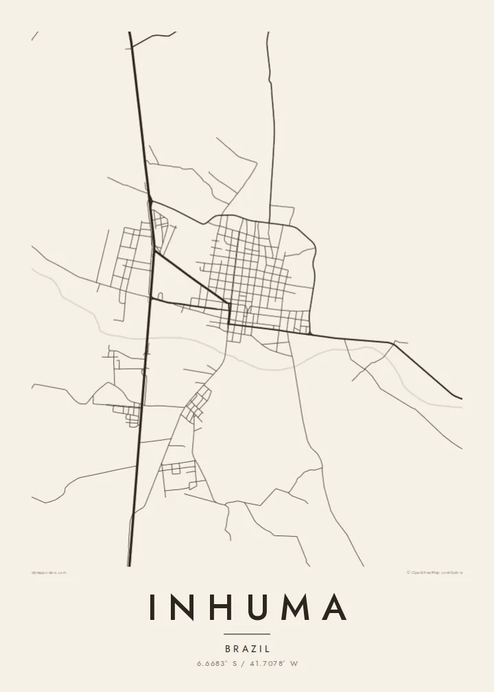 Inhuma map poster — Paper style