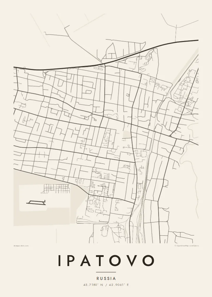 Ipatovo map poster — Paper
