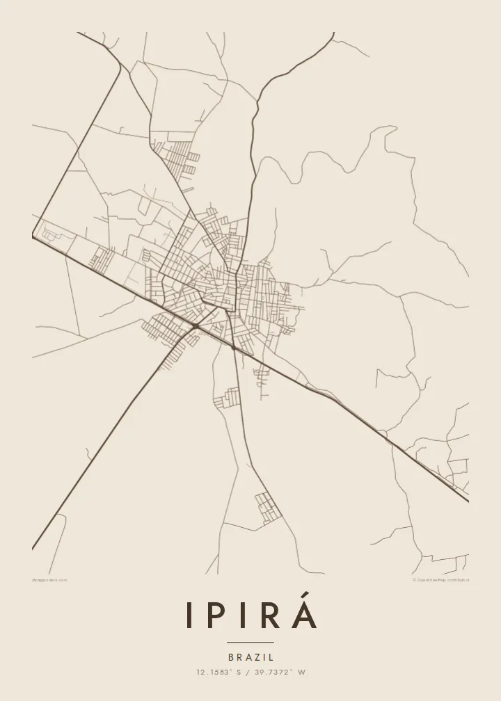 Ipirá map poster — Sand style