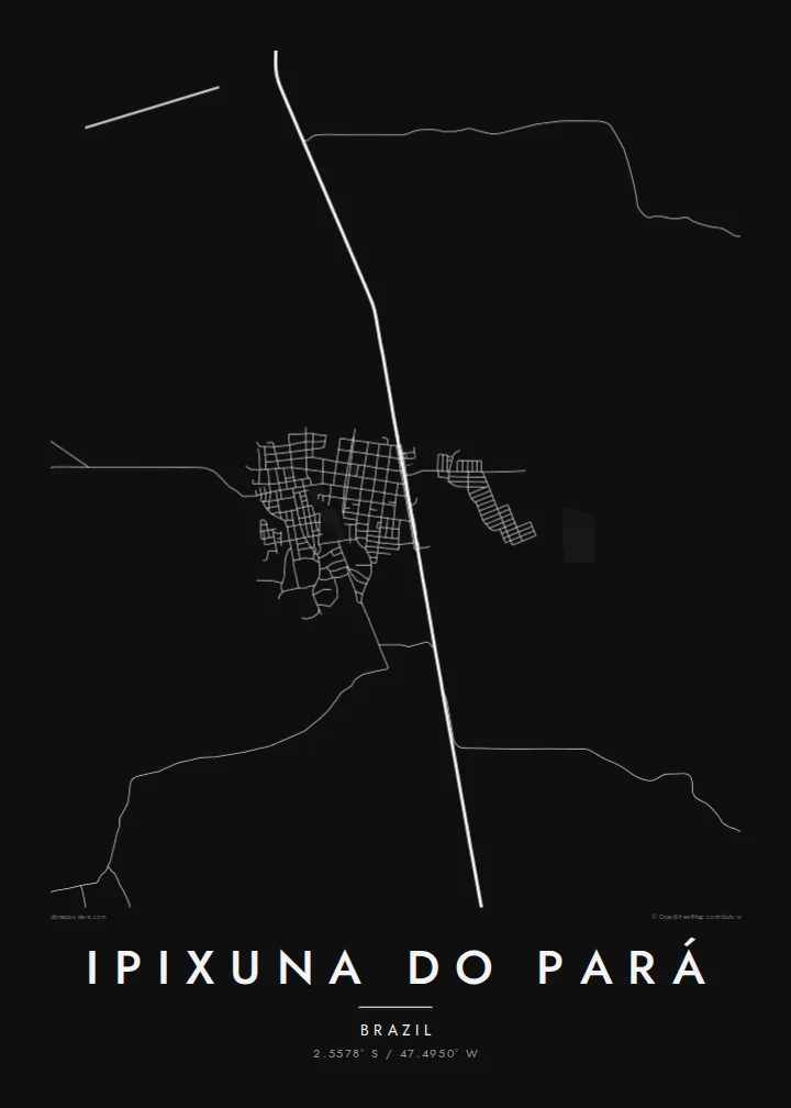 Ipixuna do Pará map poster — Noir