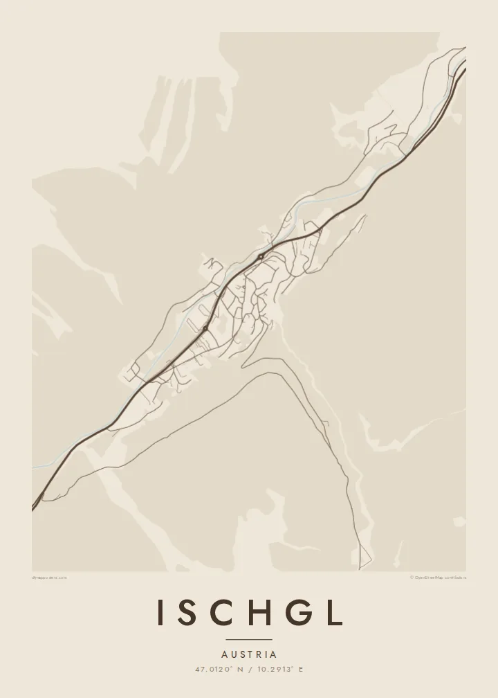Ischgl map poster — Sand style