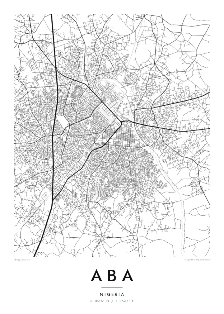 Poster mappa di Aba — Classic