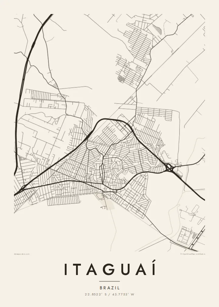 Itaguaí map poster — Paper