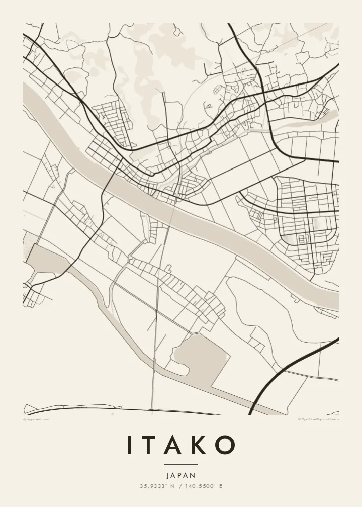 Itako map poster — Paper style