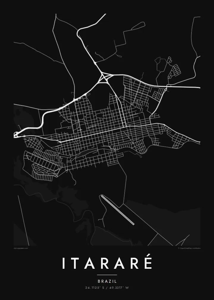 Itararé map poster — Noir style