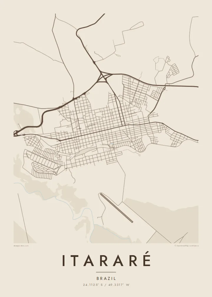 Itararé map poster — Sand style
