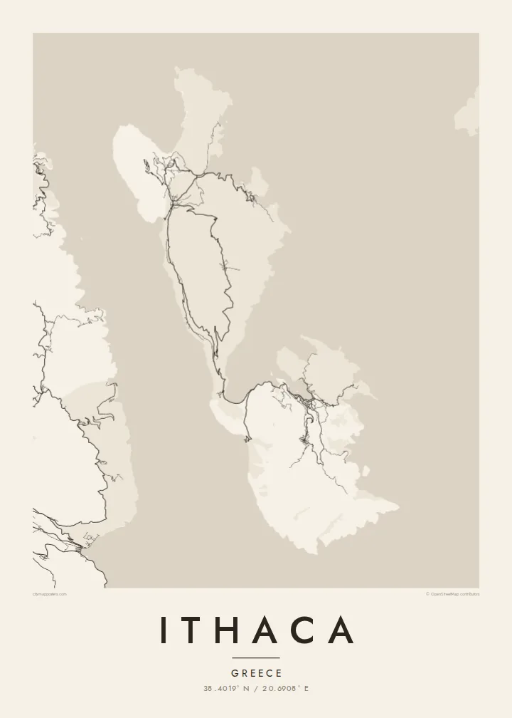 Ithaca map poster — Paper