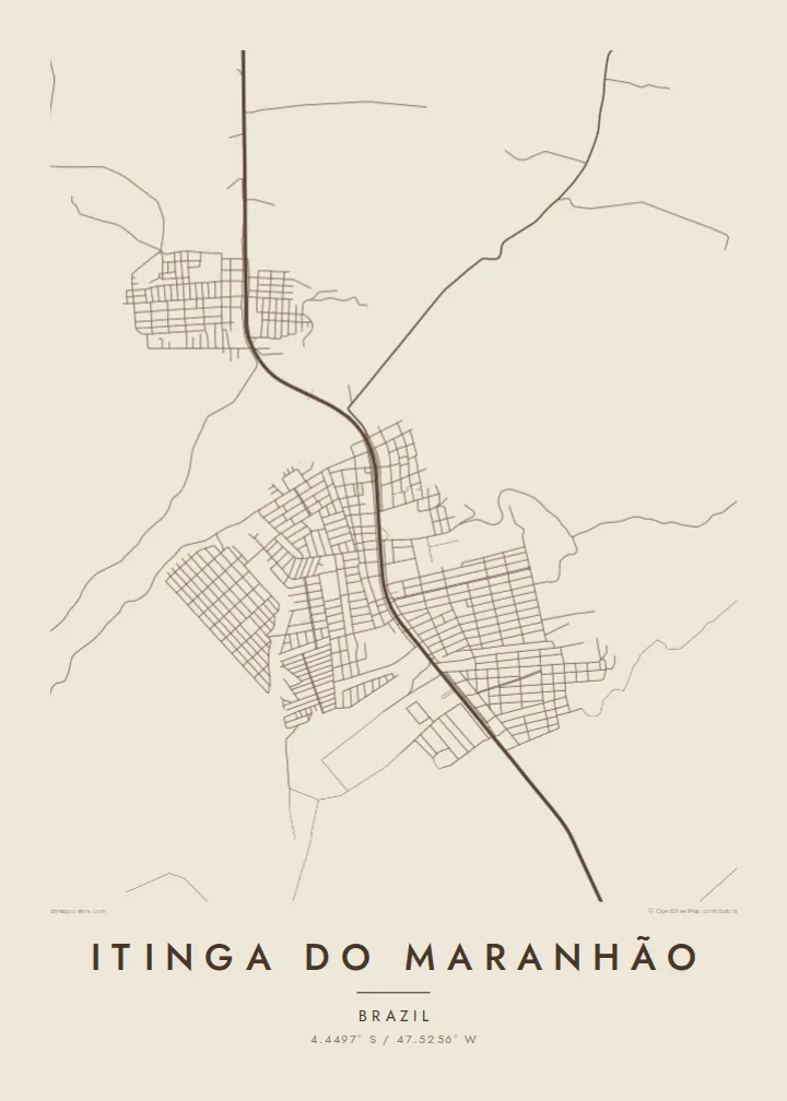 Itinga do Maranhão map poster — Sand