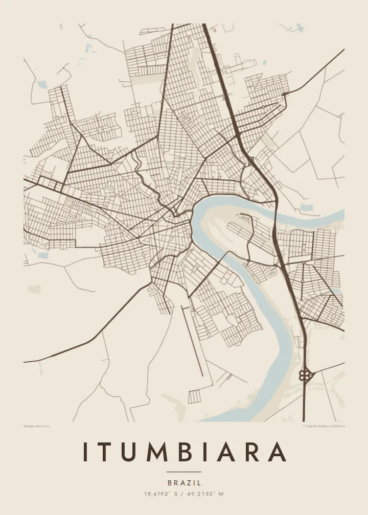 Itumbiara map poster — Sand