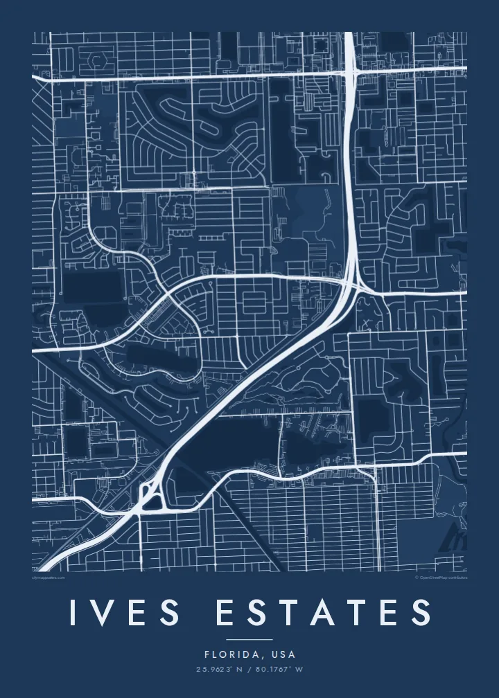 Ives Estates map poster — Blueprint