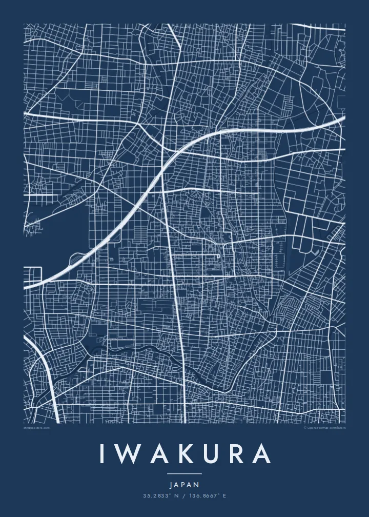 Iwakura map poster — Blueprint