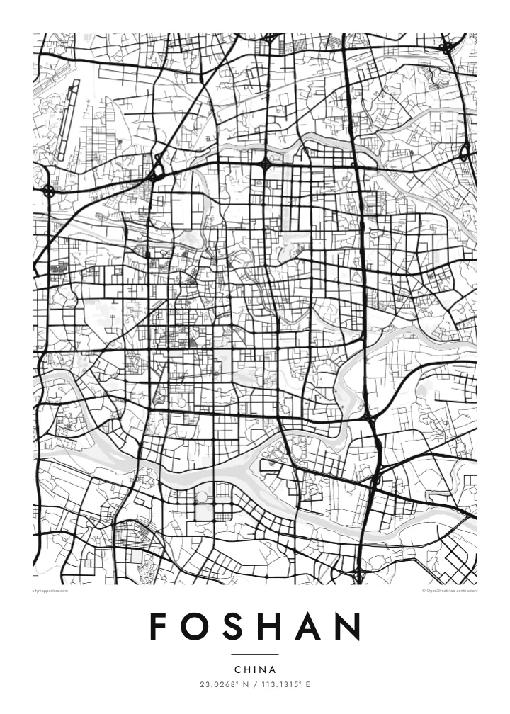 仏山の地図ポスター — Classic