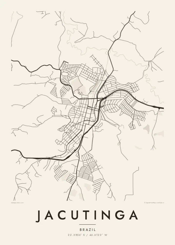 Jacutinga map poster — Paper style