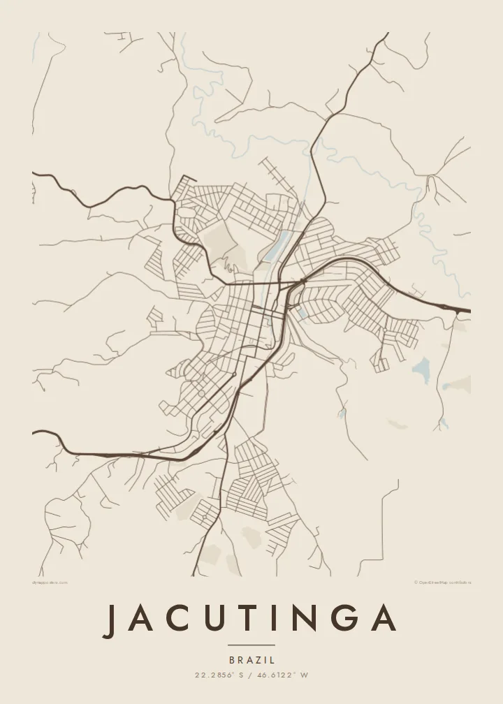 Jacutinga map poster — Sand style