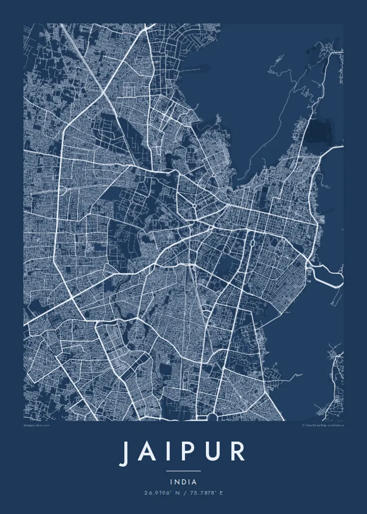 Jaipur map poster — Blueprint