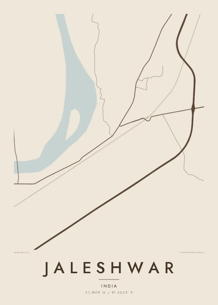 Jaleshwar map poster — Sand style
