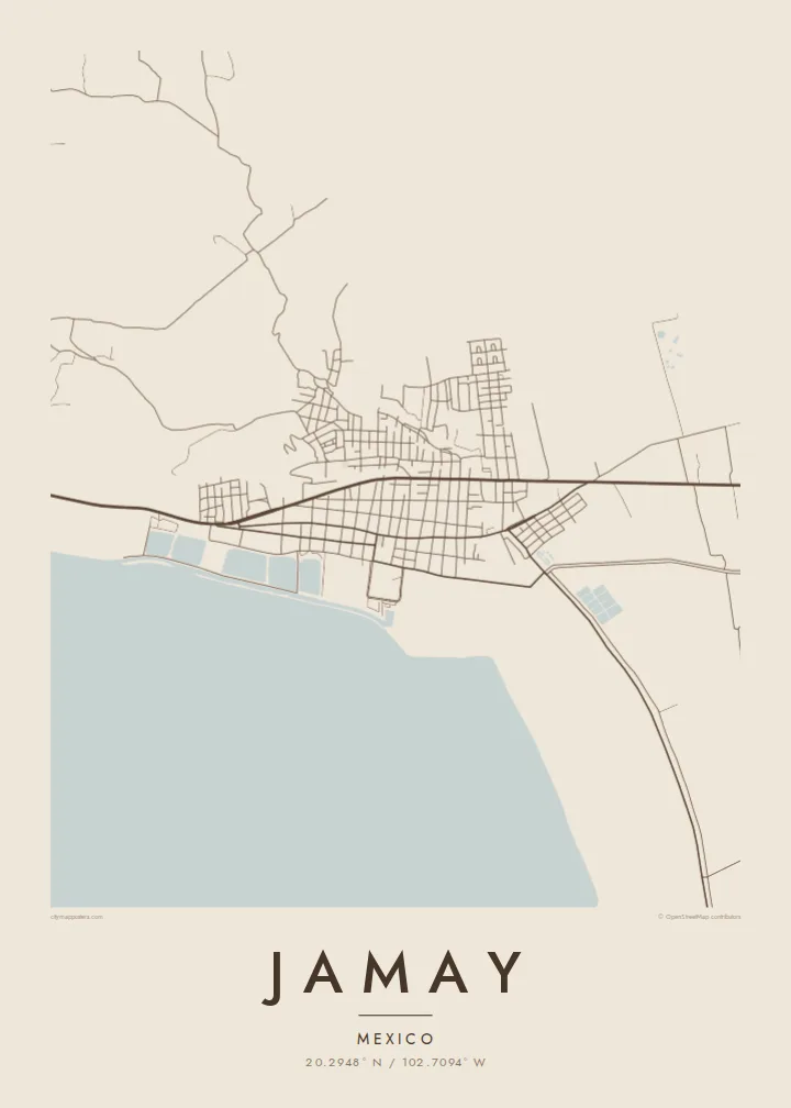Jamay map poster — Sand style