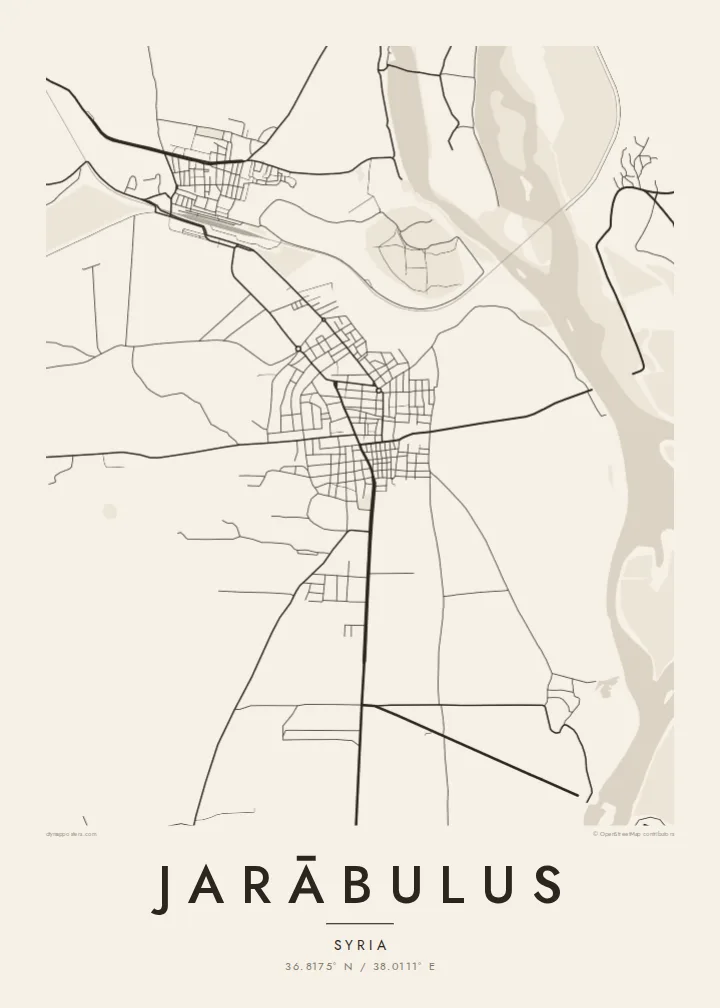 Jarābulus map poster — Paper style