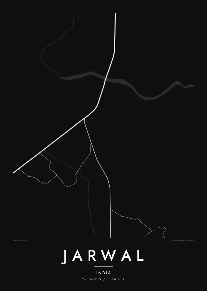 Jarwal map poster — Noir