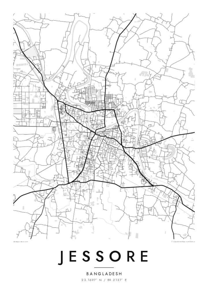 Jessore map poster — Classic