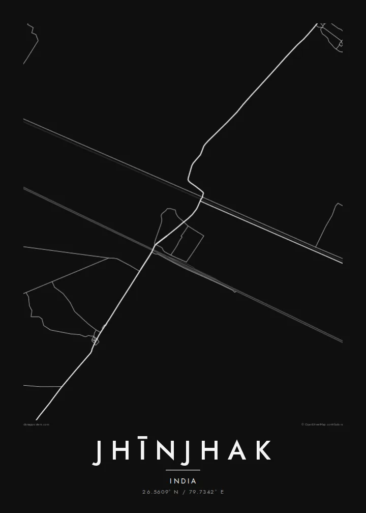 Jhīnjhak map poster — Noir style