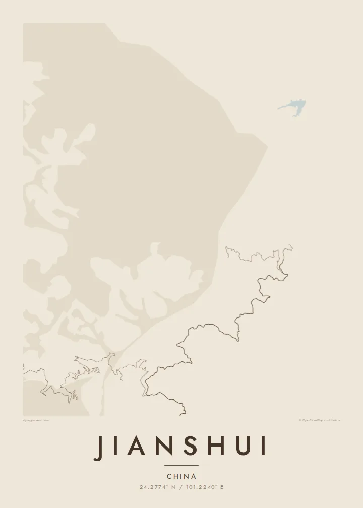 Jianshui map poster — Sand