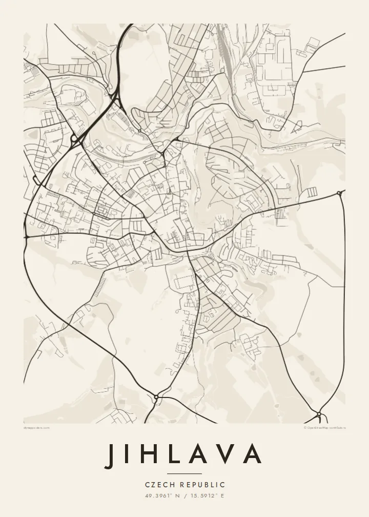 Jihlava map poster — Paper