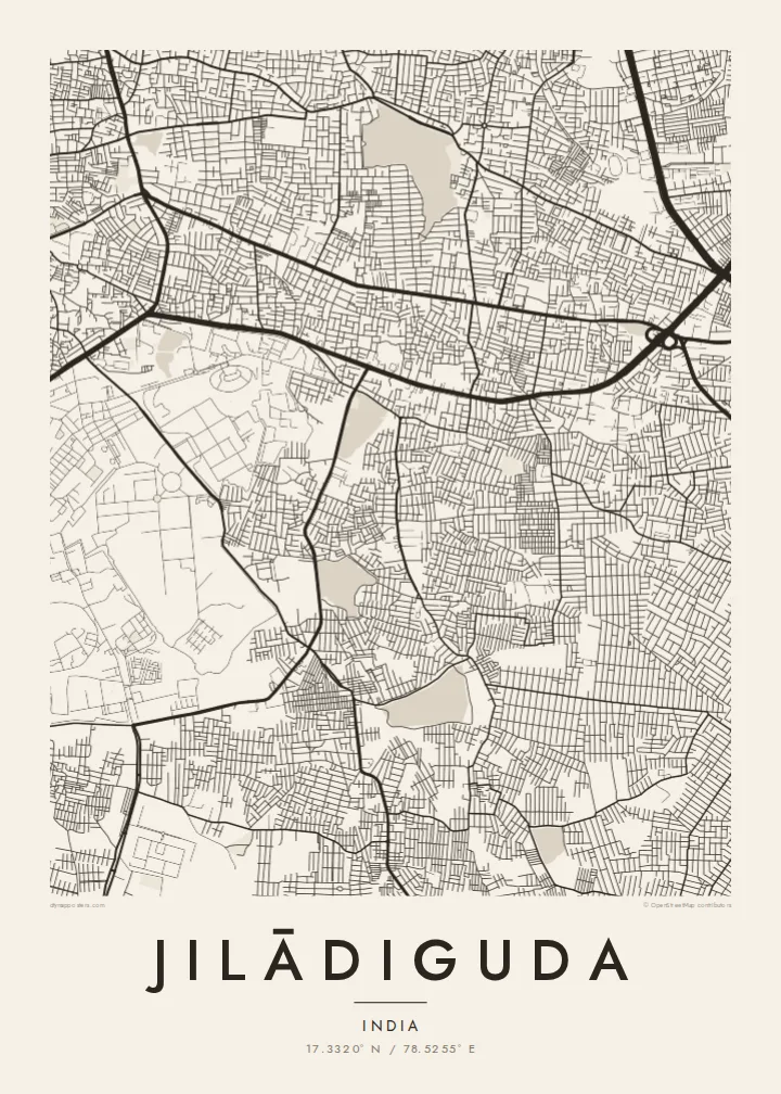 Jilādiguda map poster — Paper