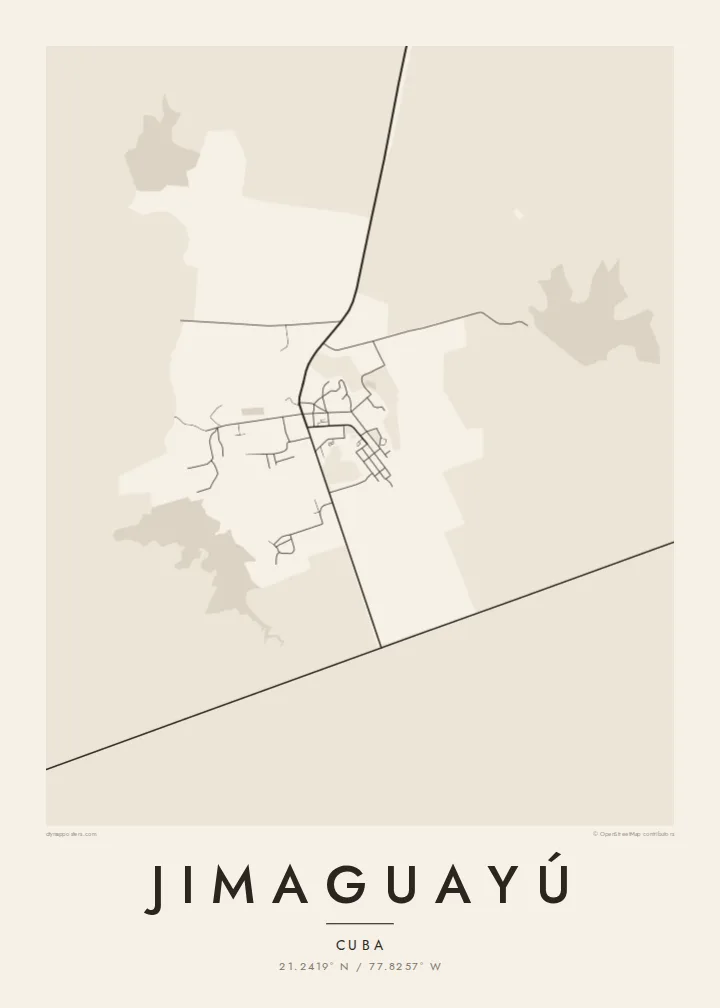 Jimaguayú map poster — Paper style