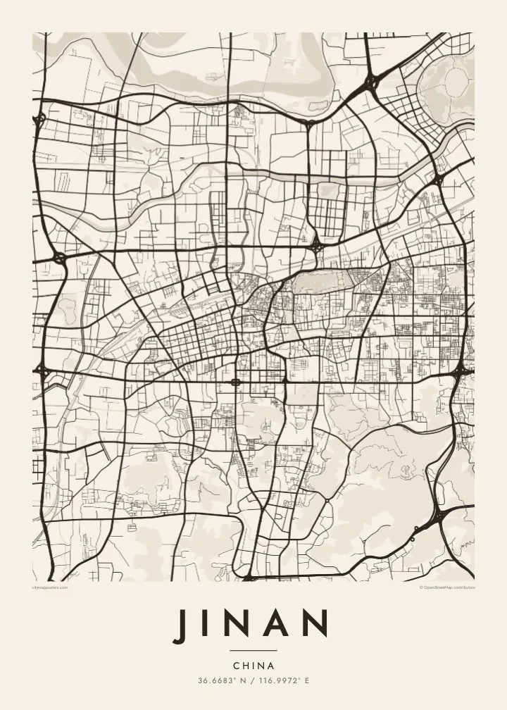 Jinan map poster — Paper