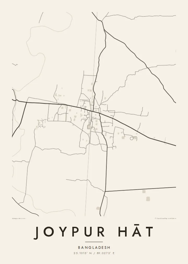 Joypur Hāt map poster — Paper style