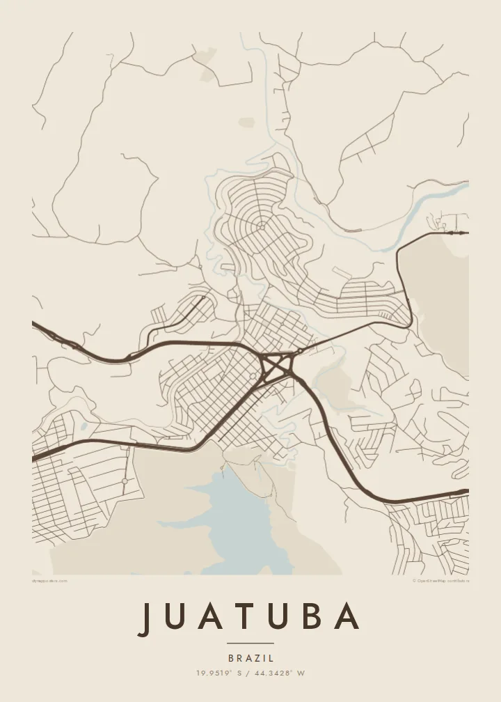Juatuba map poster — Sand style
