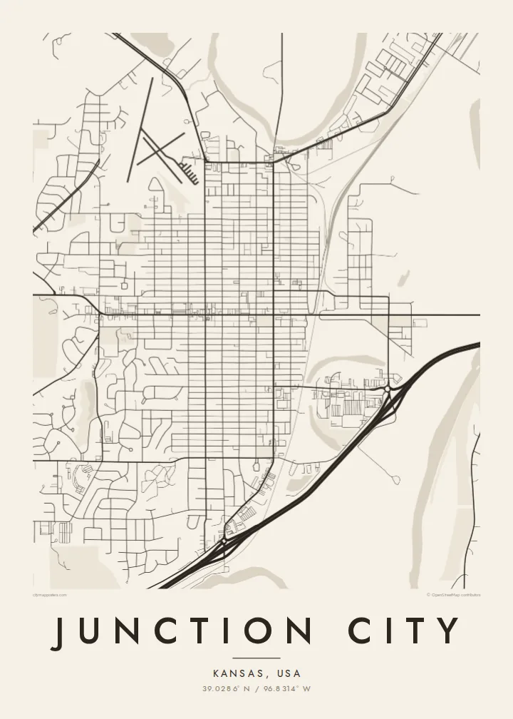 Junction City map poster — Paper
