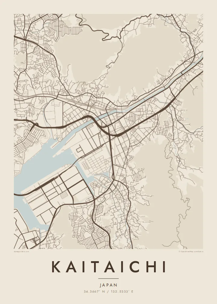Kaitaichi map poster — Sand