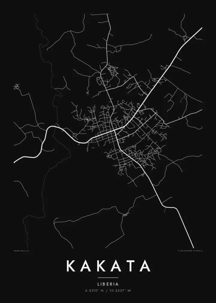 Kakata map poster — Noir