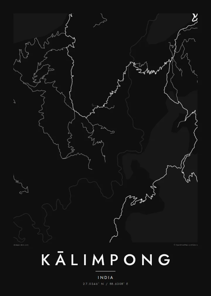 Kālimpong map poster — Noir
