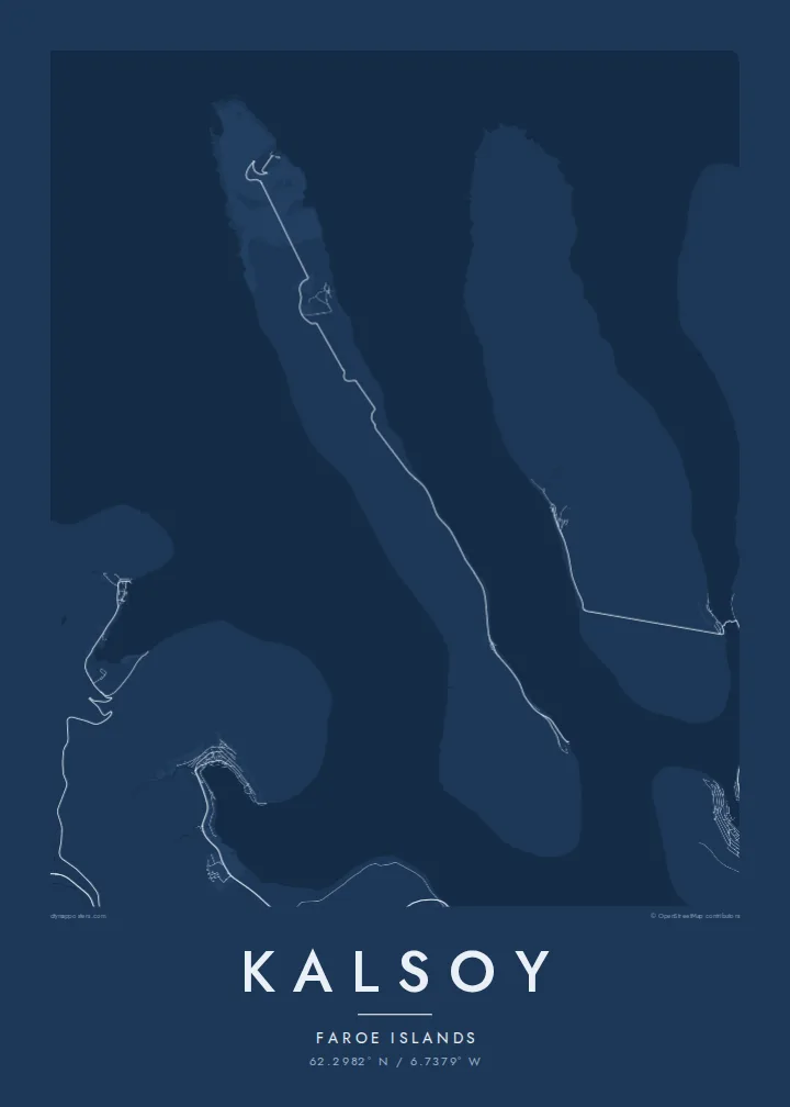 Kalsoy map poster — Blueprint