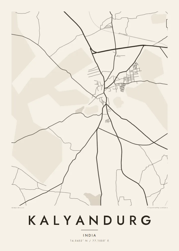 Kalyandurg map poster — Paper style