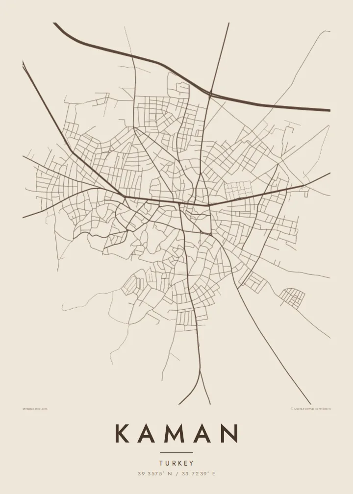 Kaman map poster — Sand style
